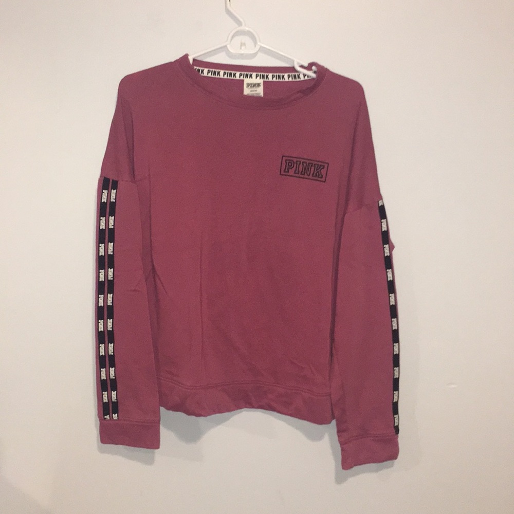 Pink campus crop sweater